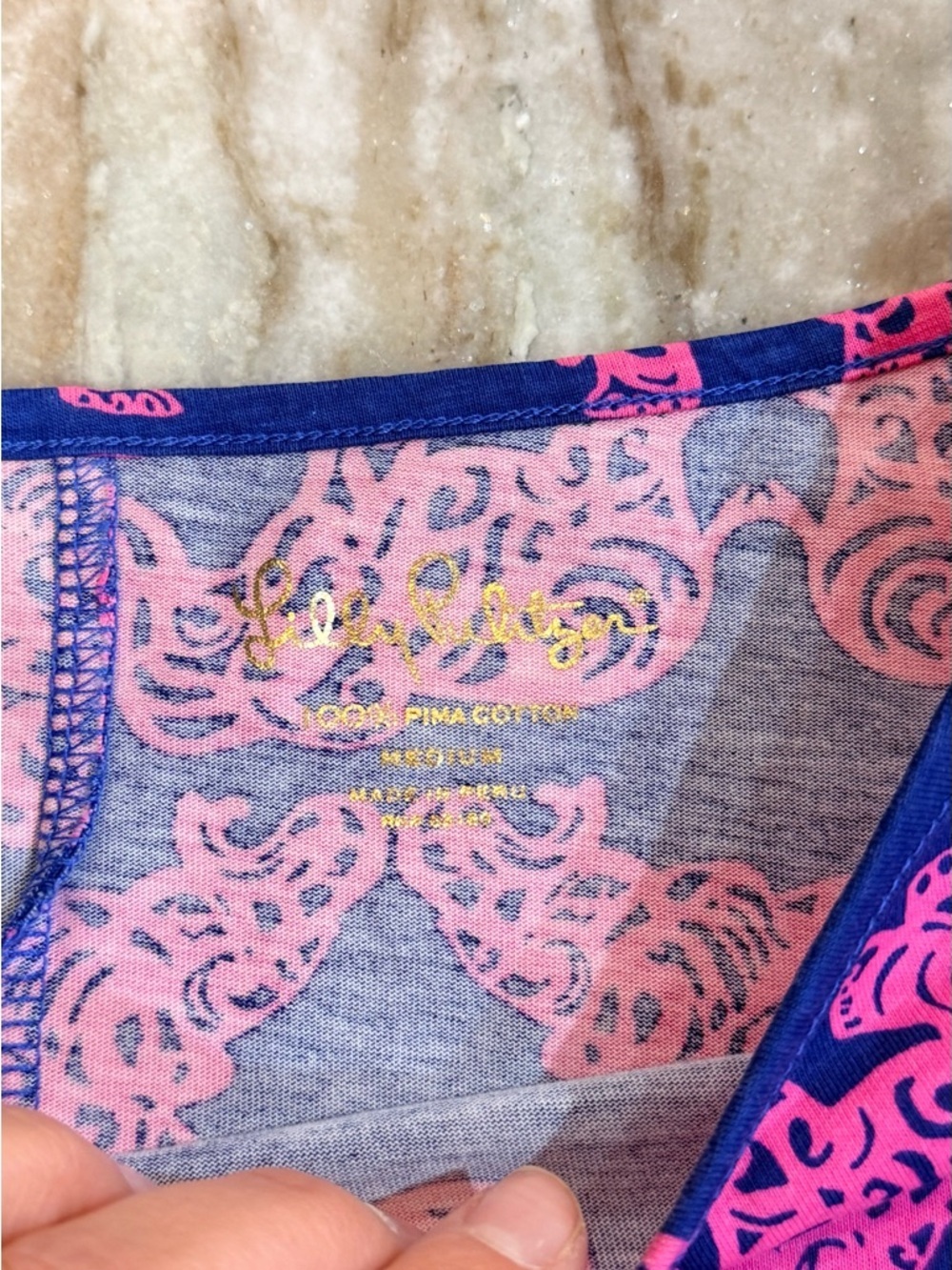 Women’s LILLY PULITZER Marlowe pink and navy elephant print dress- Size medium - Picture 5 of 8